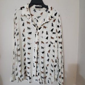 Cat Print Blouse